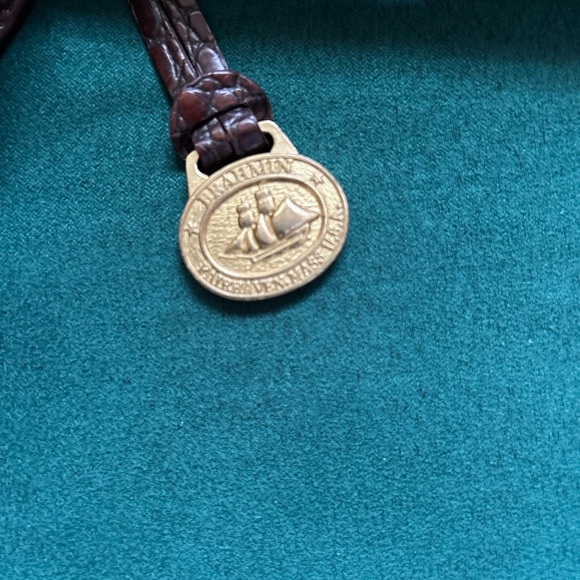 Brahmin Glossy Black and Textured Brown Shoulder Bag - Picture 7 of 15